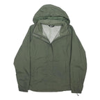 THE NORTH FACE Womens Green Outdoor Jacket L Polyester Blend Zip Hooded Plain