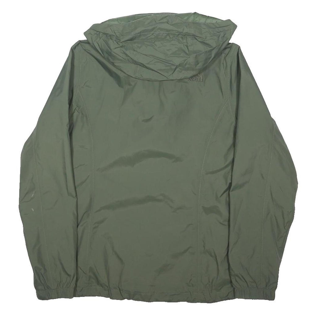 THE NORTH FACE Womens Green Outdoor Jacket L Polyester Blend Zip Hooded Plain