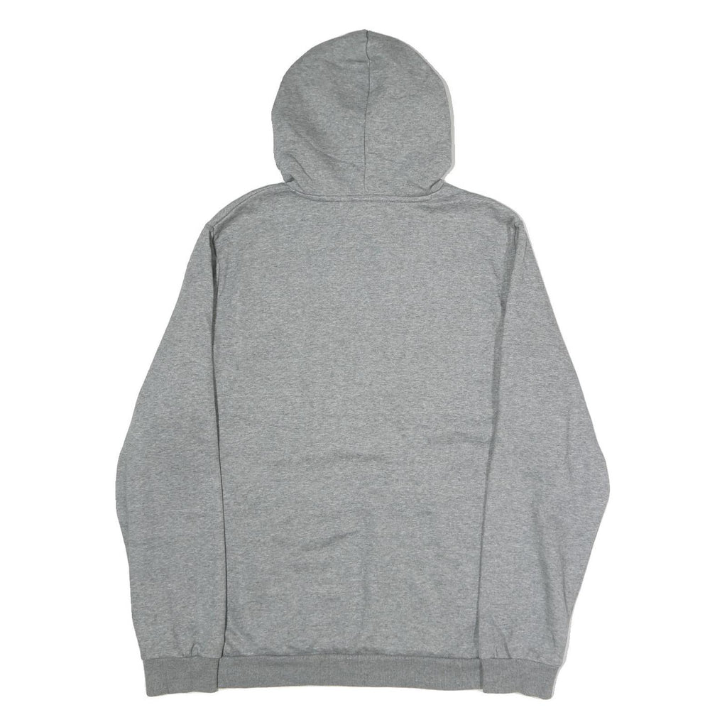PUMA Mens Grey Hoodie L Cotton Pullover Sweatshirt Logo Front Pocket