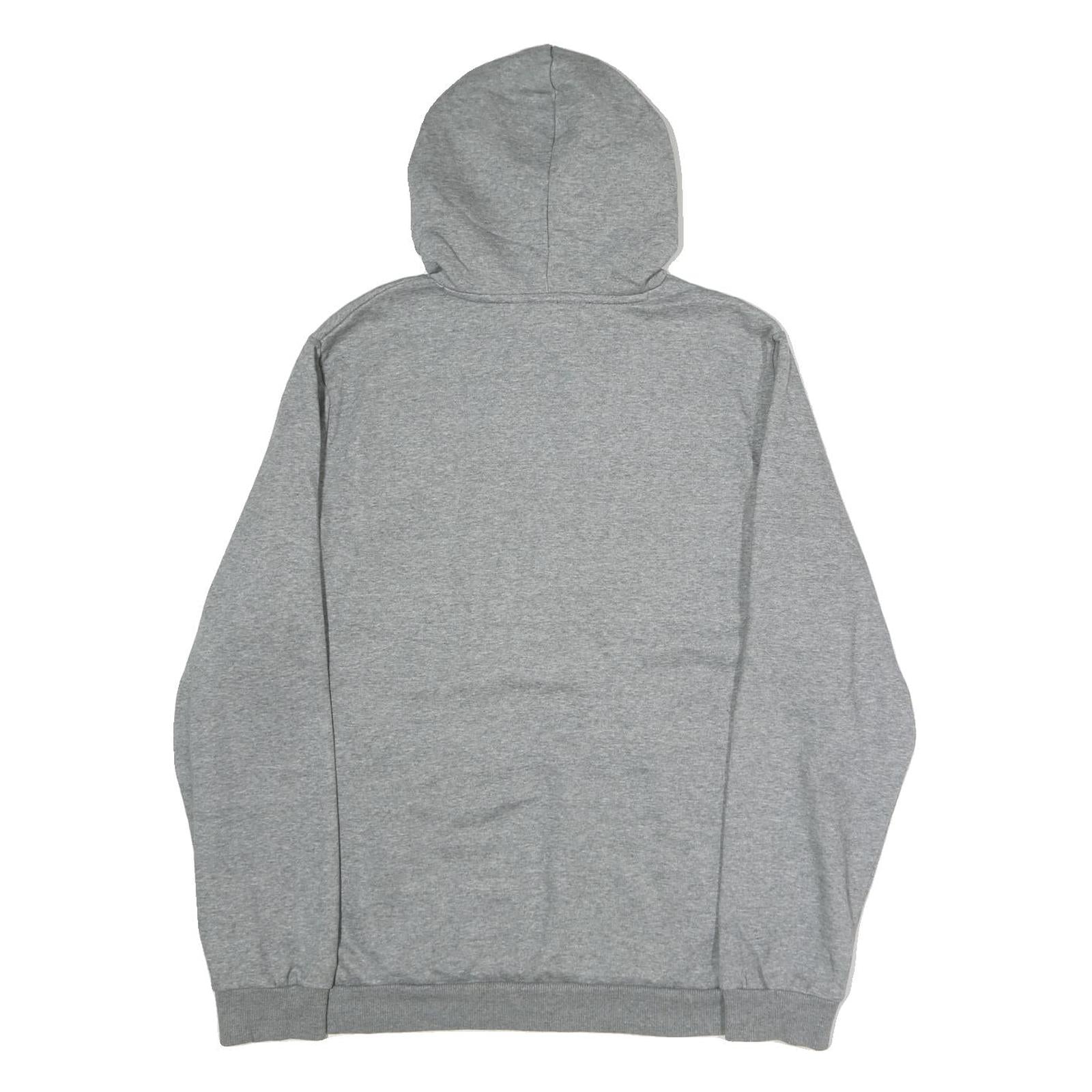 PUMA Mens Grey Hoodie L Cotton Pullover Sweatshirt Logo Front Pocket