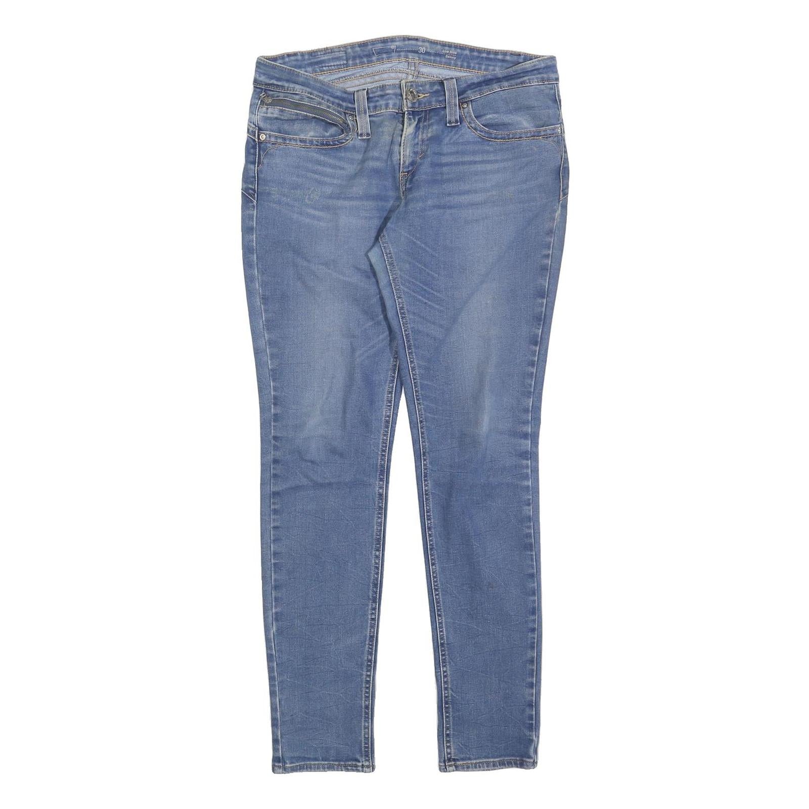 LEVI'S Womens Slim Blue Denim Rinse Jeans W30 L29 Classic Fit Zip Closure