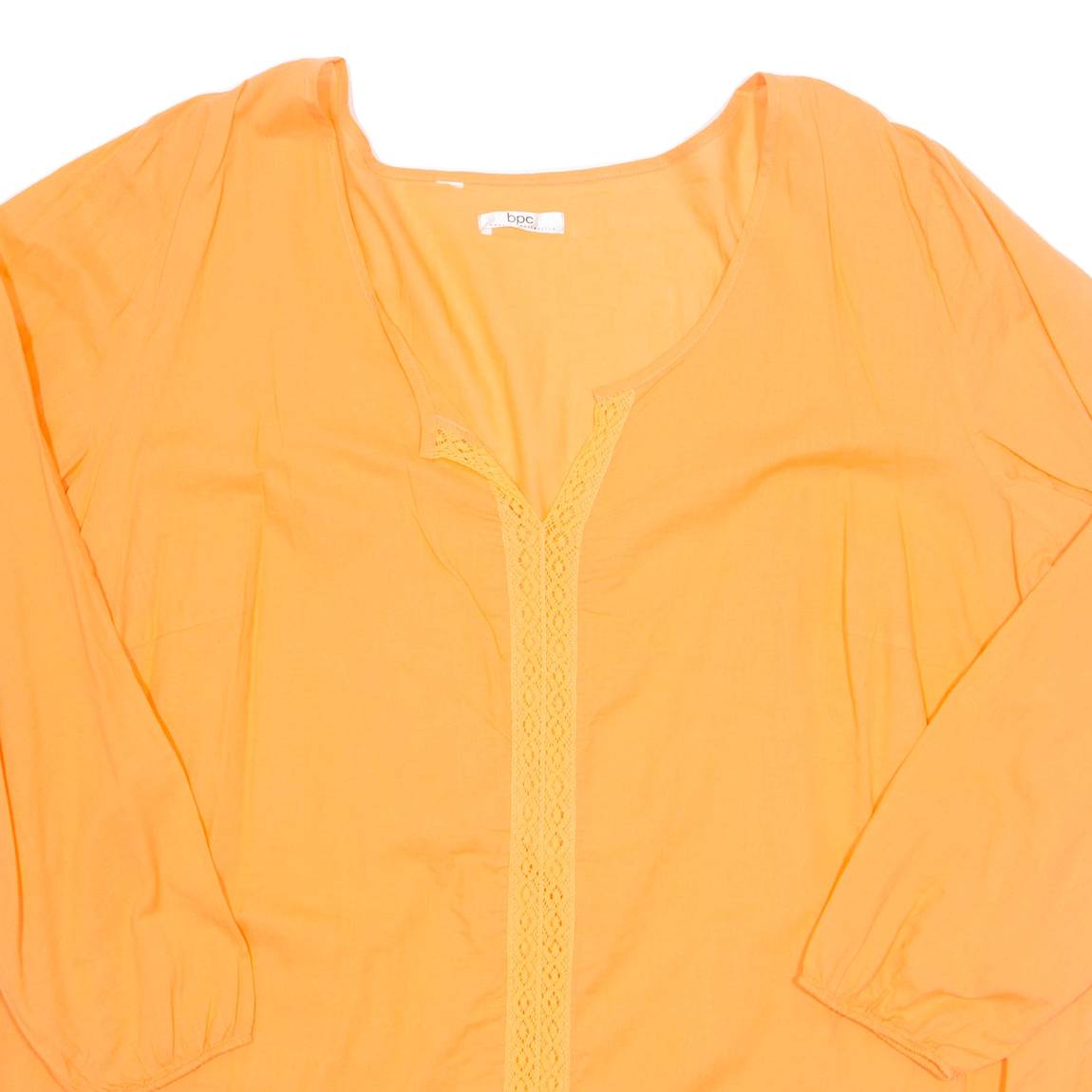 BPC Womens Top Orange V-Neck Long Sleeve XL