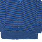 TOMMY HILFIGER Womens Blue & Black Patterned Jumper V-Neck Basic Knit L Cotton