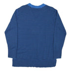 TOMMY HILFIGER Womens Blue & Black Patterned Jumper V-Neck Basic Knit L Cotton