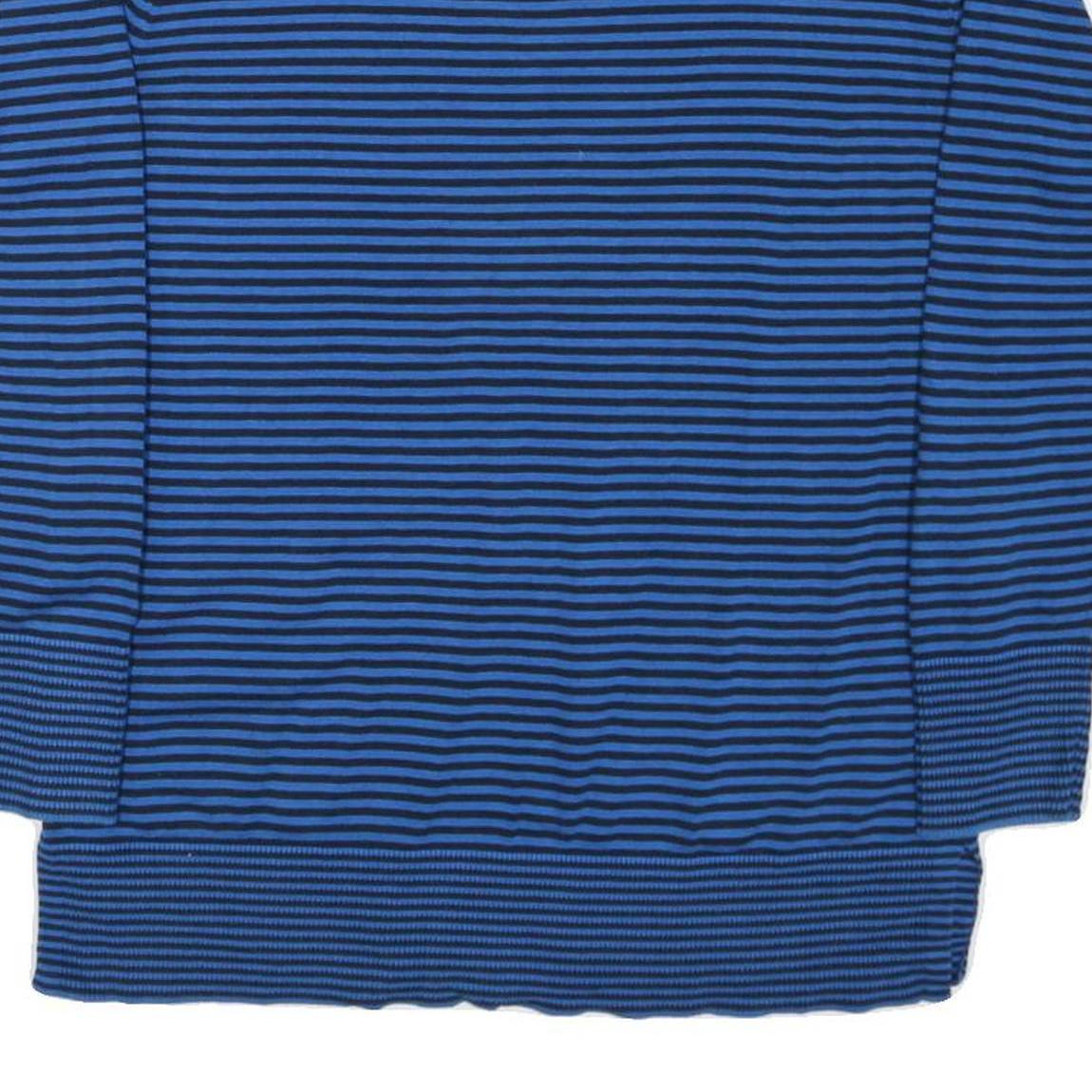 TOMMY HILFIGER Womens Blue & Black Patterned Jumper V-Neck Basic Knit L Cotton