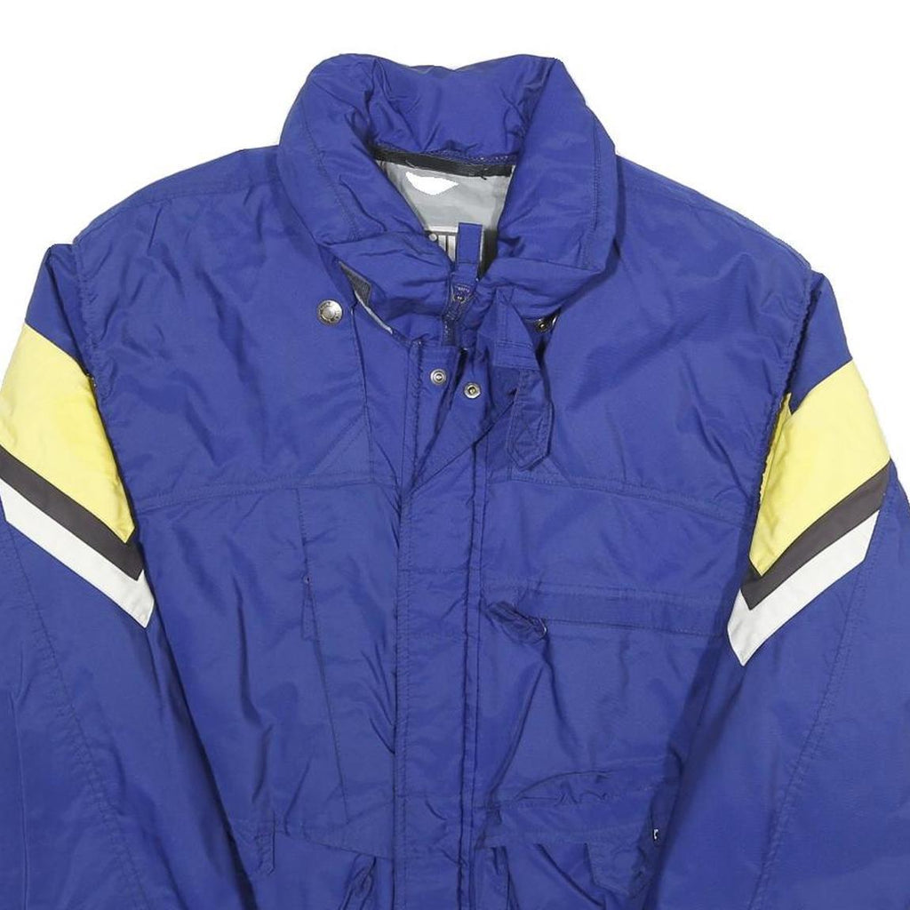 KILLY Mens Blue & Yellow Outdoor Jacket S Nylon Colourblock Zip Pockets Stand-Up