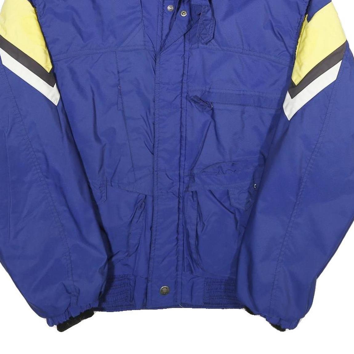 KILLY Mens Blue & Yellow Outdoor Jacket S Nylon Colourblock Zip Pockets Stand-Up