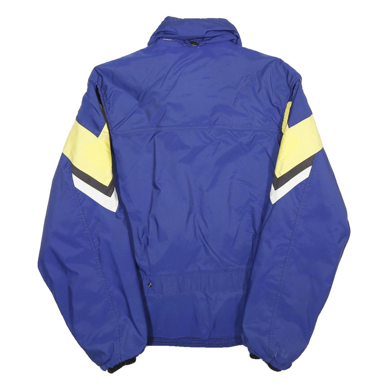 KILLY Mens Blue & Yellow Outdoor Jacket S Nylon Colourblock Zip Pockets Stand-Up