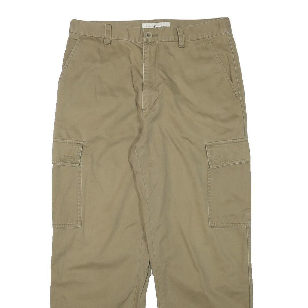 PENMANS Mens Cotton Blend Beige Relaxed Cargo Trousers W32 L27 Pocketed Casual