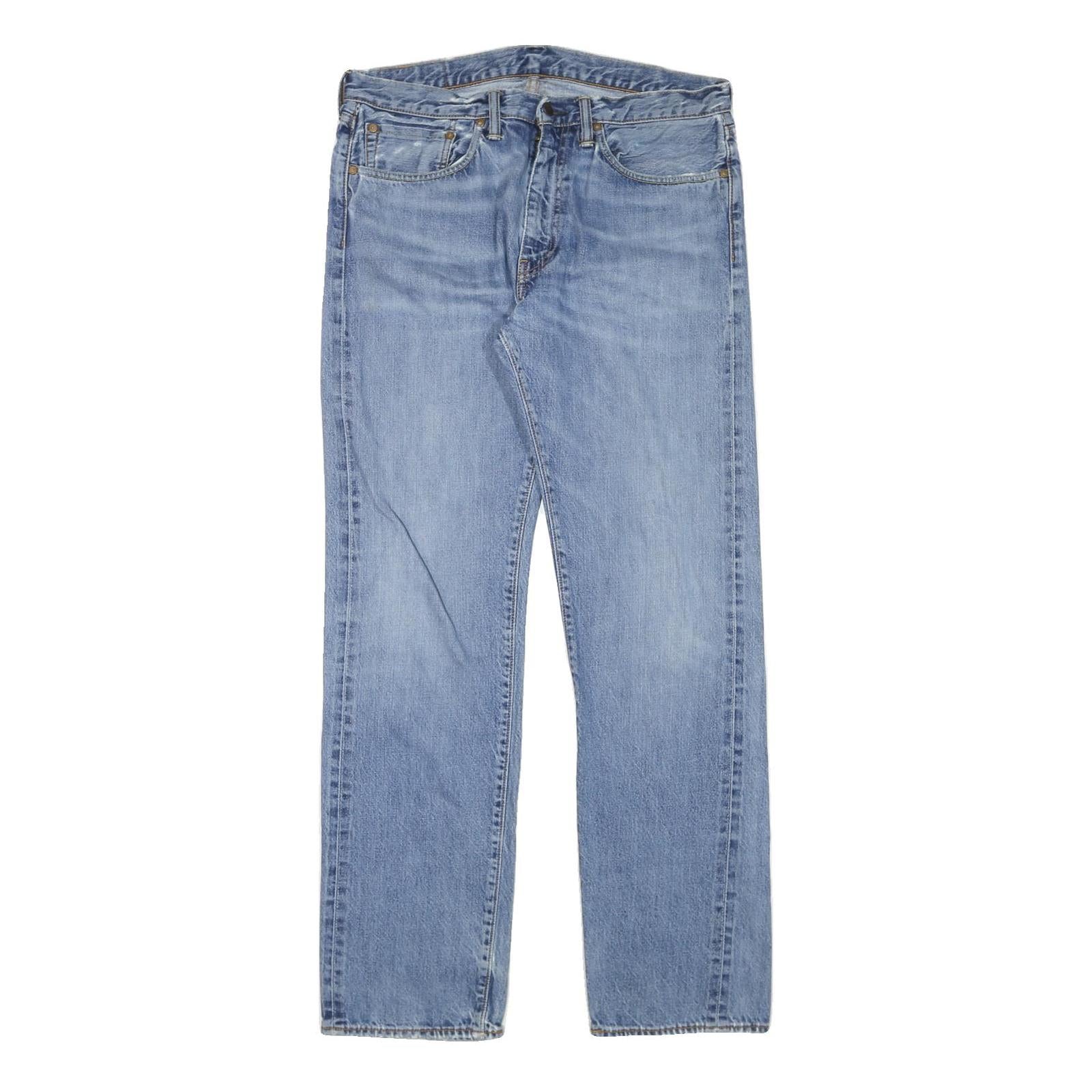 LEVI'S Mens Regular Fit Light Blue Denim Jeans W34 L33 Zip Closure Classic Style