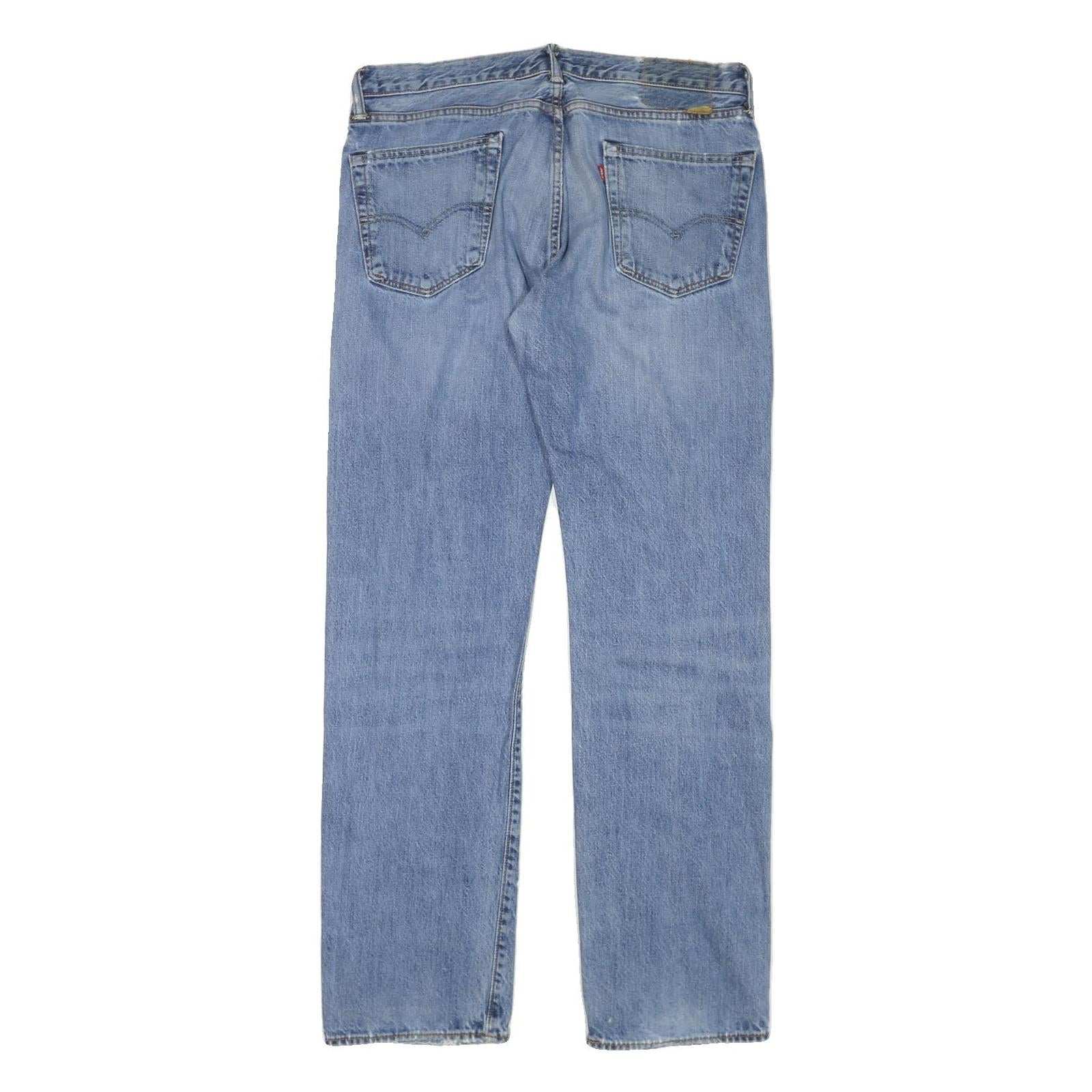 LEVI'S Mens Regular Fit Light Blue Denim Jeans W34 L33 Zip Closure Classic Style