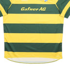 CANTERBURY Mens Green & Yellow Rugby Style 2XL Short Sleeve V-Neck Functional