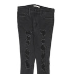 LEVI'S Womens Slim Black Skinny Denim Rinse W28 L26 Damaged Detail Jeans