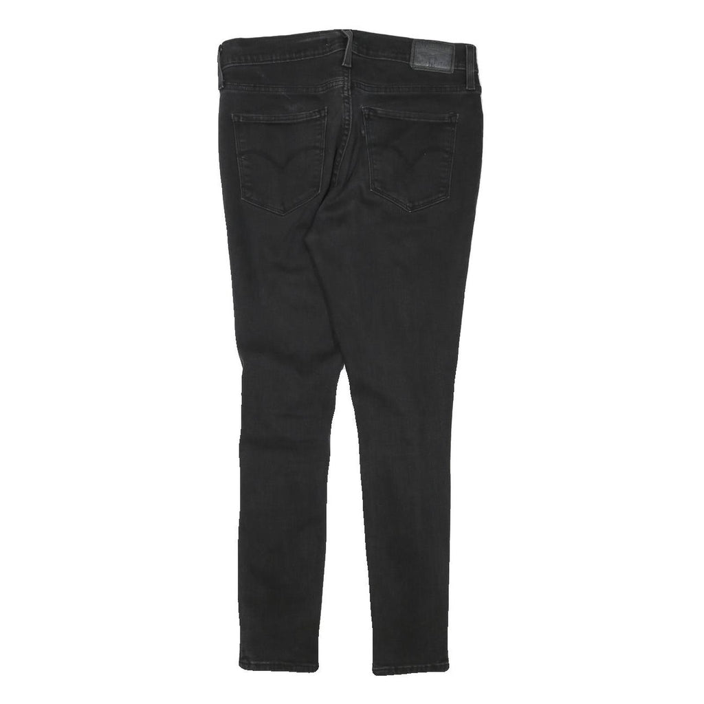 LEVI'S Womens Slim Black Skinny Denim Rinse W28 L26 Damaged Detail Jeans