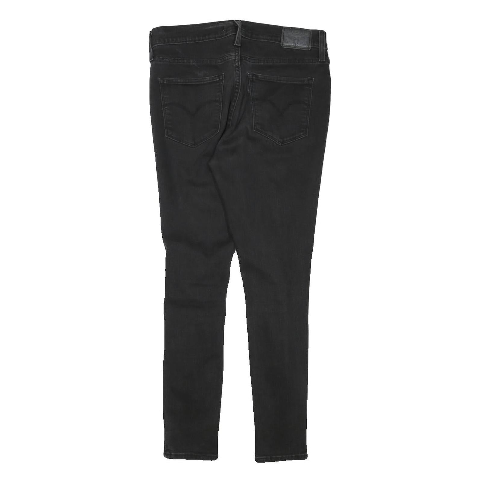 LEVI'S Womens Slim Black Skinny Denim Rinse W28 L26 Damaged Detail Jeans