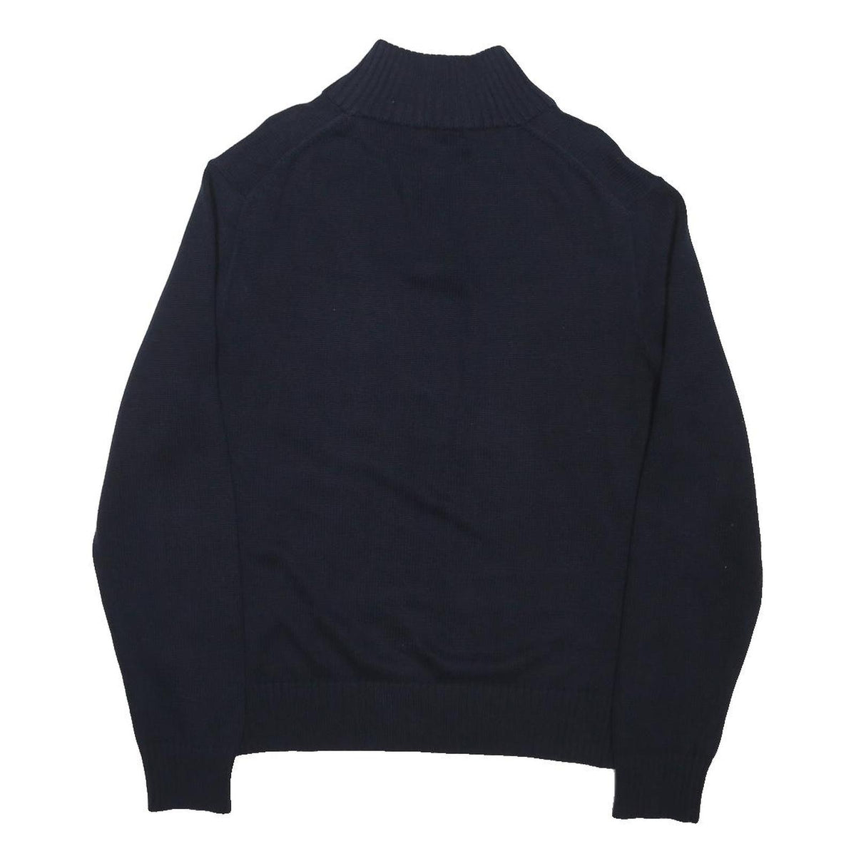 POLO RALPH LAUREN Mens Navy Plain Shawl Collar Jumper Cotton Blend M Classic