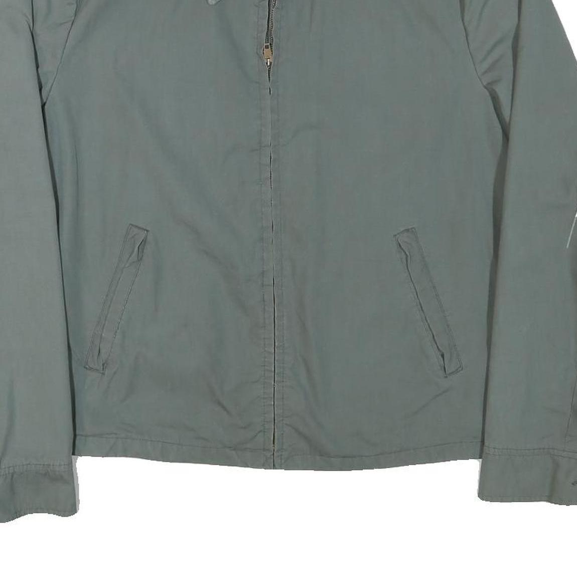 Mens Grey Cotton Blend Jacket L Zip Closure Casual Lightweight Plain Style