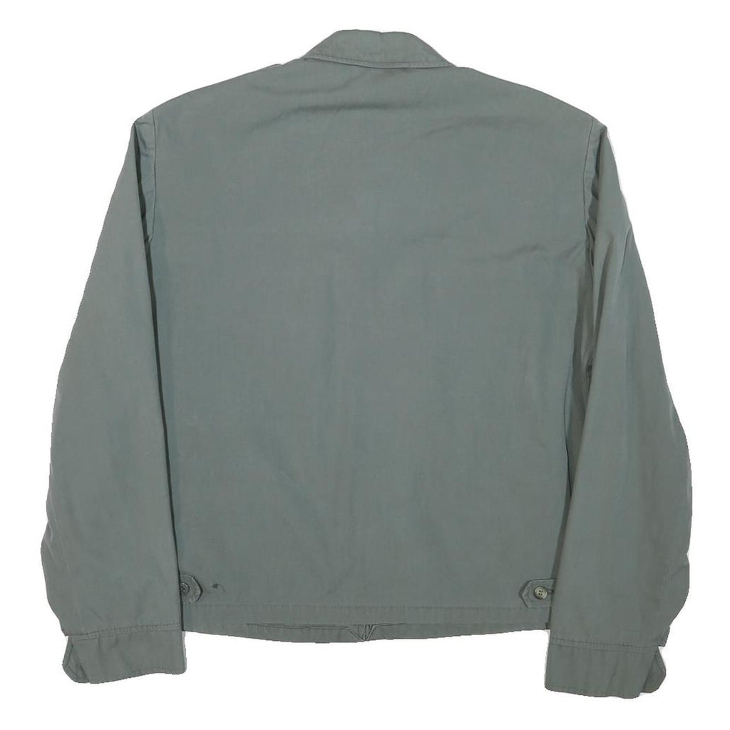 Mens Grey Cotton Blend Jacket L Zip Closure Casual Lightweight Plain Style