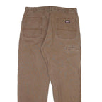 DICKIES Mens Cotton Blend Brown Regular Straight Trousers W40 L32 Workwear
