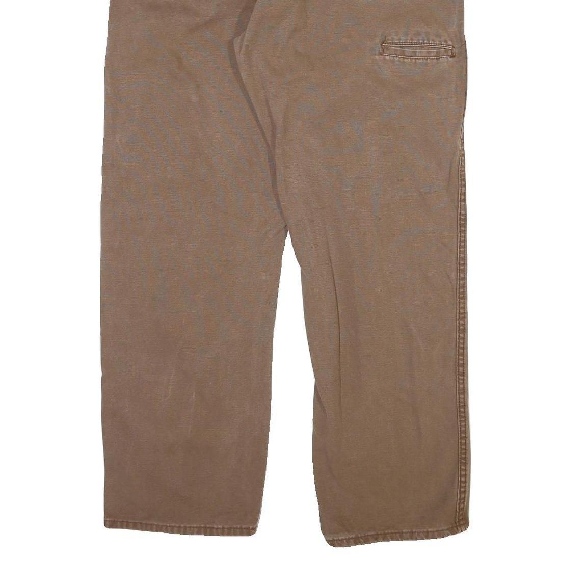DICKIES Mens Cotton Blend Brown Regular Straight Trousers W40 L32 Workwear