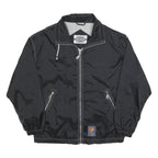 GARRY Mens Black Zip Jacket L Polyester Blend Relax Your Mind Print Casual