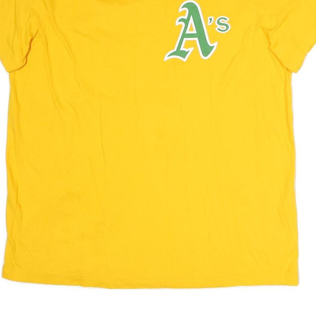 NIKE Mens Yellow A's Graphic T-Shirt XL Short Sleeve Crew Neck Jackson 9