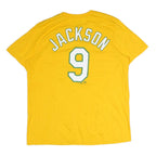 NIKE Mens Yellow A's Graphic T-Shirt XL Short Sleeve Crew Neck Jackson 9