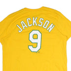 NIKE Mens Yellow A's Graphic T-Shirt XL Short Sleeve Crew Neck Jackson 9