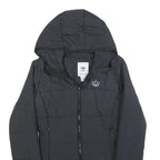 ADIDAS Womens Black Puffer Jacket UK 8 Polyester Hooded Zip Pocketed