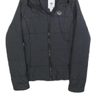 ADIDAS Womens Black Puffer Jacket UK 8 Polyester Hooded Zip Pocketed