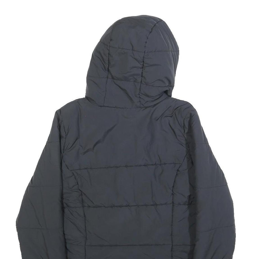 ADIDAS Womens Black Puffer Jacket UK 8 Polyester Hooded Zip Pocketed