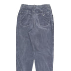 ARMANI JEANS Womens Cotton Blend Blue Slim Tapered Trousers W23 L28 Stylish