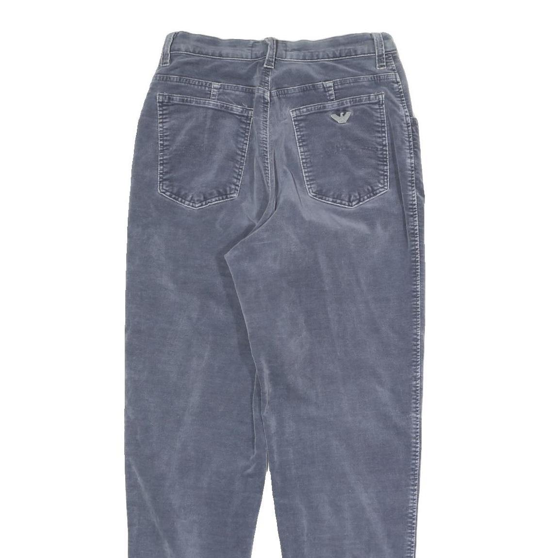 ARMANI JEANS Womens Cotton Blend Blue Slim Tapered Trousers W23 L28 Stylish