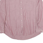 TOMMY HILFIGER Mens Red Plain Shirt XL Cotton Long Sleeve Button Down