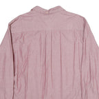 TOMMY HILFIGER Mens Red Plain Shirt XL Cotton Long Sleeve Button Down