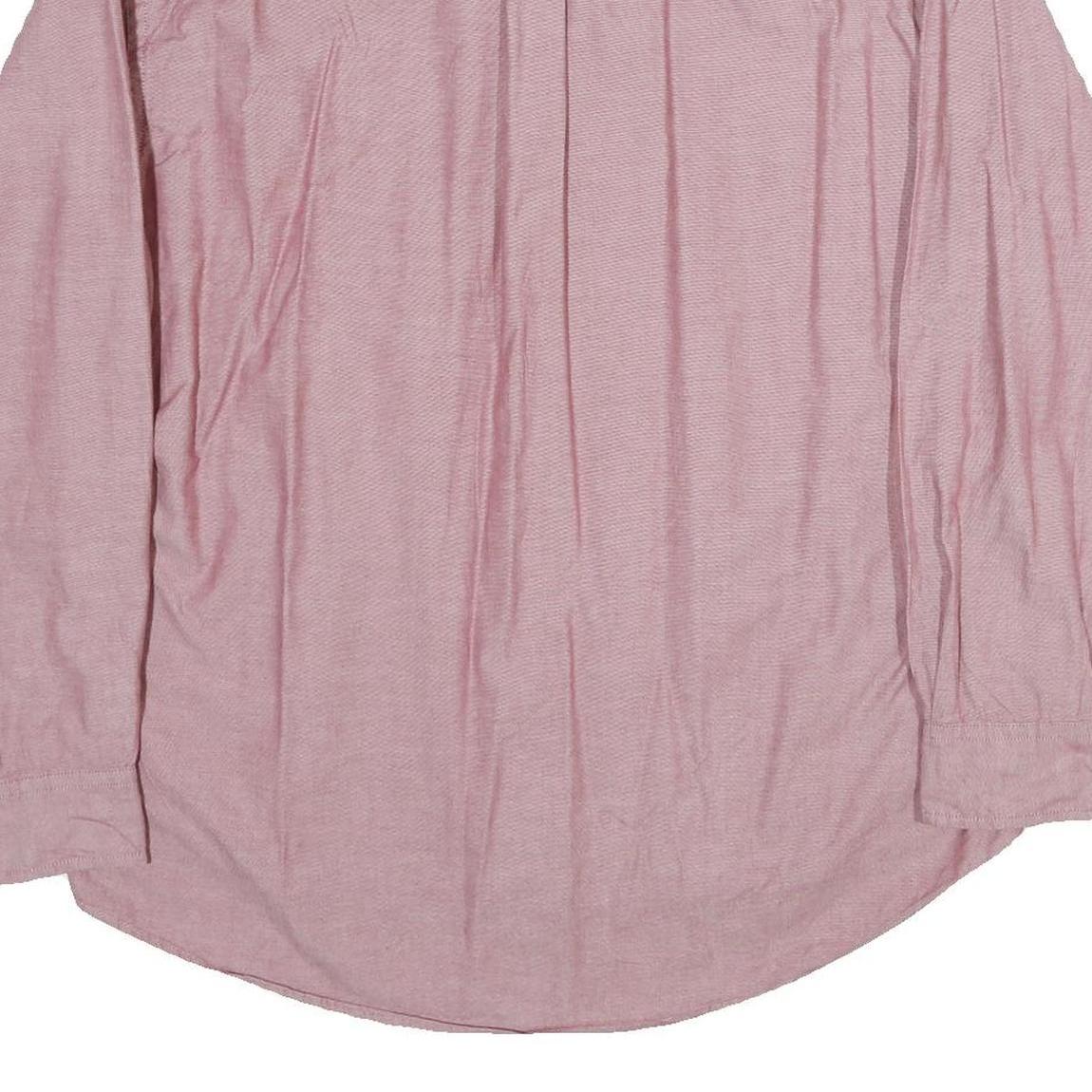 TOMMY HILFIGER Mens Red Plain Shirt XL Cotton Long Sleeve Button Down