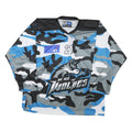 Mens Black Blue Grey Ice Wolves Camouflage Graphic T-Shirt XL Long Sleeve Crew