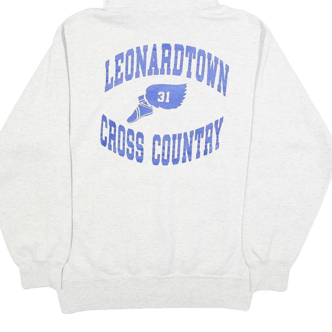 CHAMPION Mens Grey Leonardtown Cross Country Pullover Hoodie L Sports Graphic