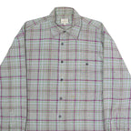 LE COLONIAL Mens Shirt Grey 90s Check Long Sleeve M