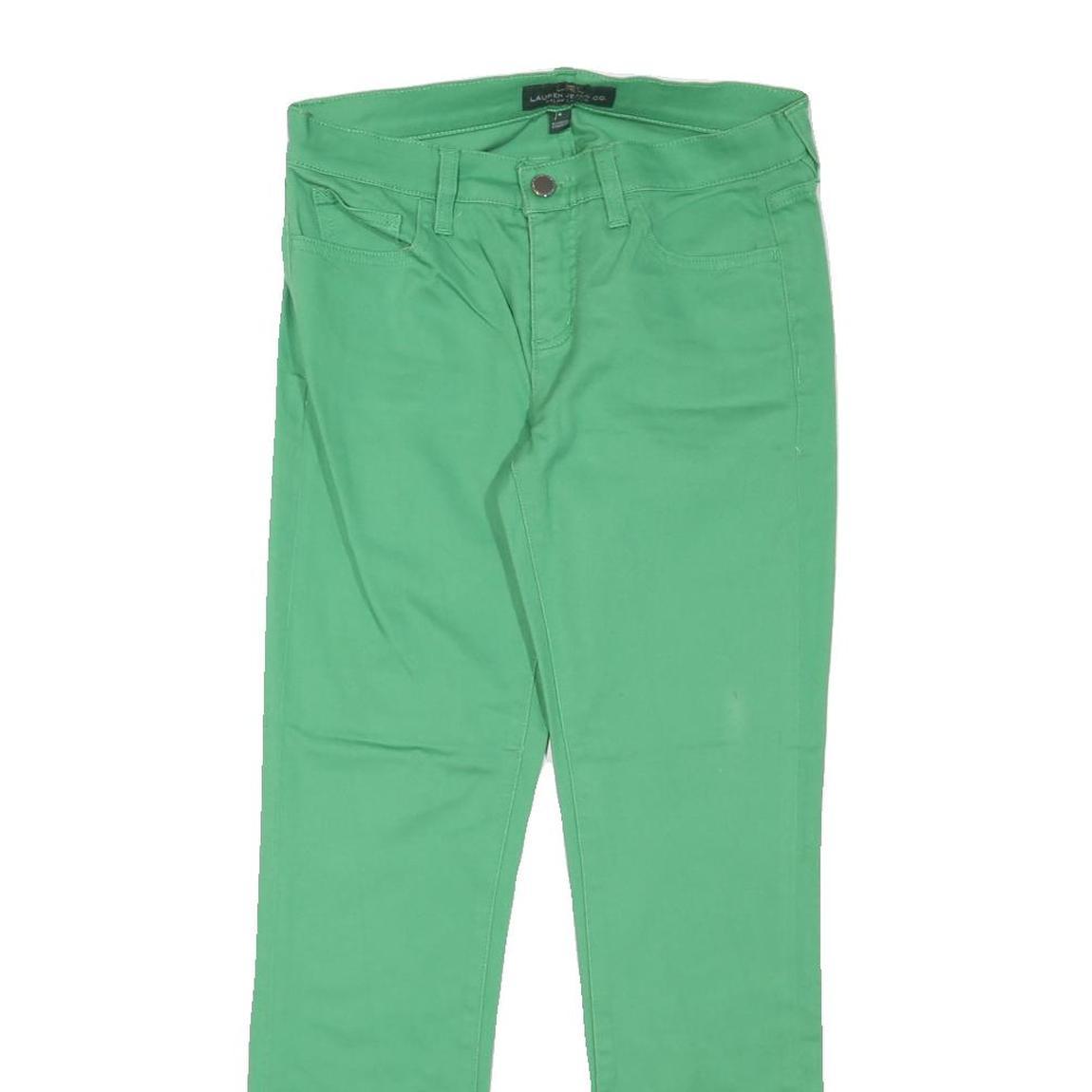 LAUREN RALPH LAUREN Womens Regular Fit Green Cotton Blend Jeans W30 L29 Stylish