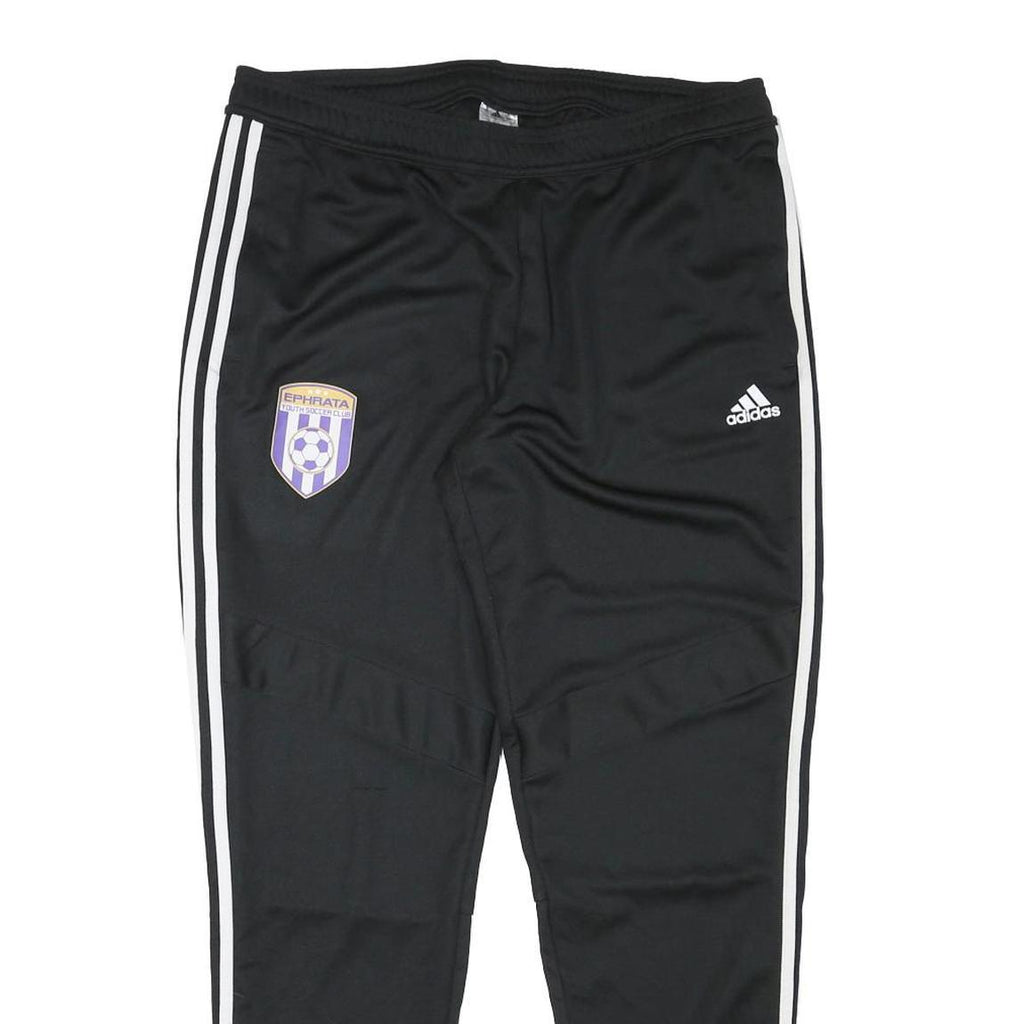 ADIDAS Mens Joggers Black & White XL W33 L30 Slim Tapered Football Club Logo