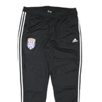 ADIDAS Mens Joggers Black & White XL W33 L30 Slim Tapered Football Club Logo