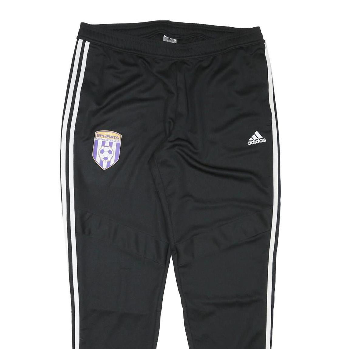ADIDAS Mens Joggers Black & White XL W33 L30 Slim Tapered Football Club Logo