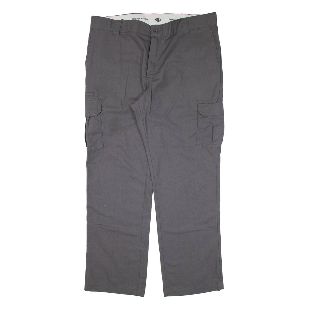DICKIES Cargo Workwear Mens Trousers Grey Regular Straight W40 L32