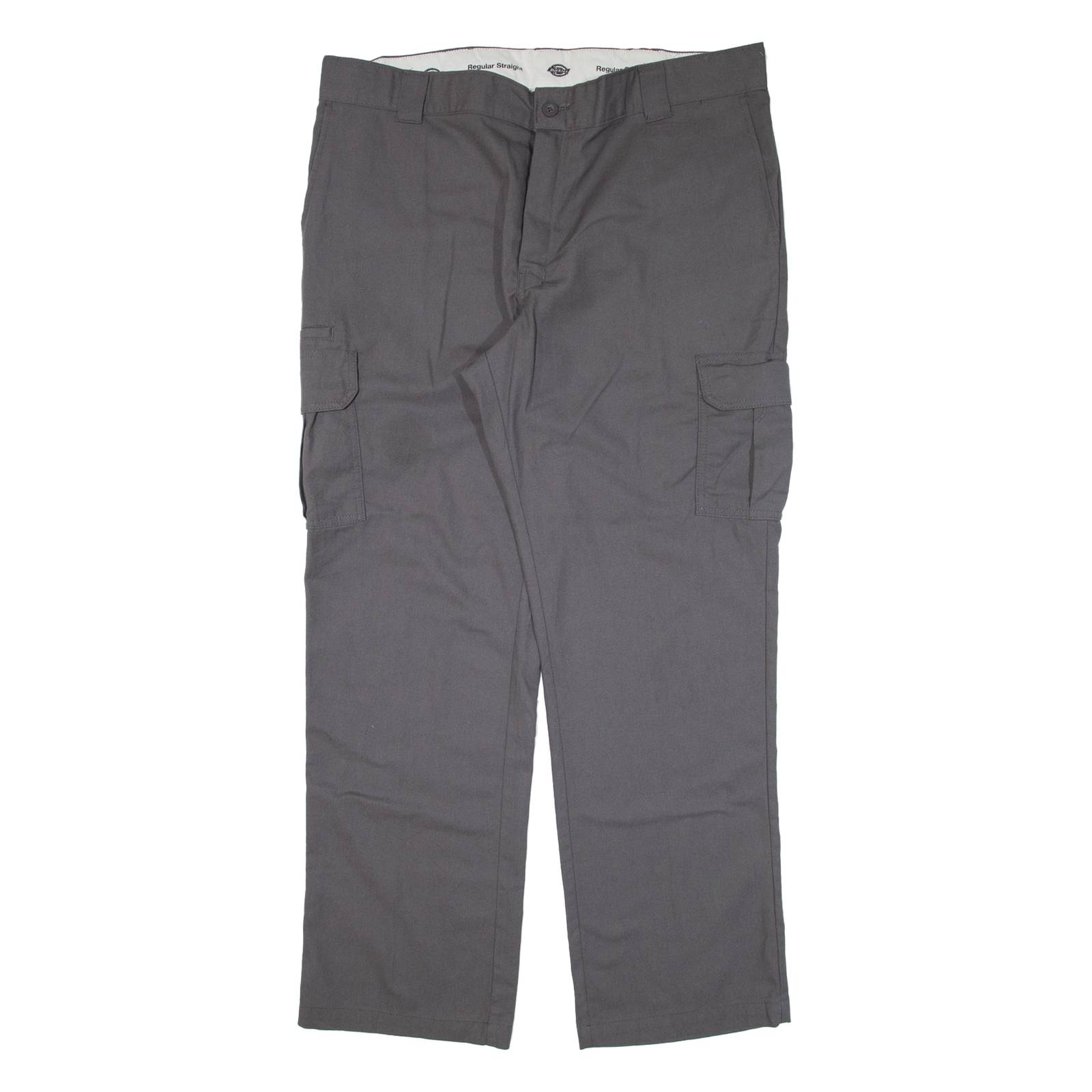 DICKIES Cargo Workwear Mens Trousers Grey Regular Straight W40 L32
