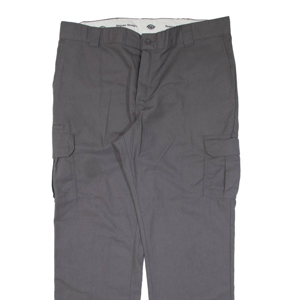 DICKIES Cargo Workwear Mens Trousers Grey Regular Straight W40 L32
