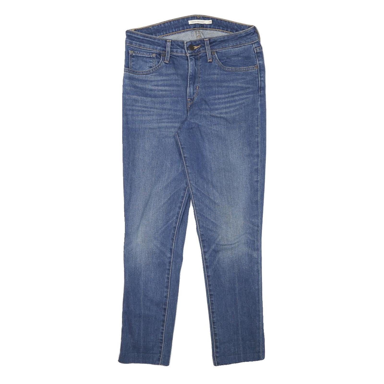 LEVI'S 721 Womens Blue Slim Skinny Denim Medium Wash W28 L26 Slim Fit Zip Jeans