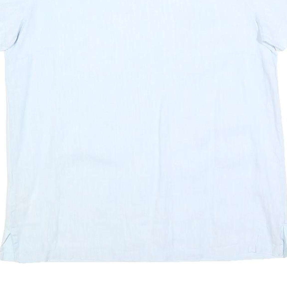 LAURA ASHLEY Womens Light Blue Top Short Sleeve Scoop Neck Plain UK 8