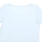 LAURA ASHLEY Womens Light Blue Top Short Sleeve Scoop Neck Plain UK 8