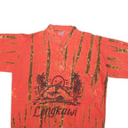 RANI'S Mens Red & Brown Langkawi Cotton Blend Shirt M Summer Casual Beachwear